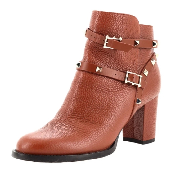 Valentino Garavani Shoes - Valentino rockstud Brown Ankle Boots size 6